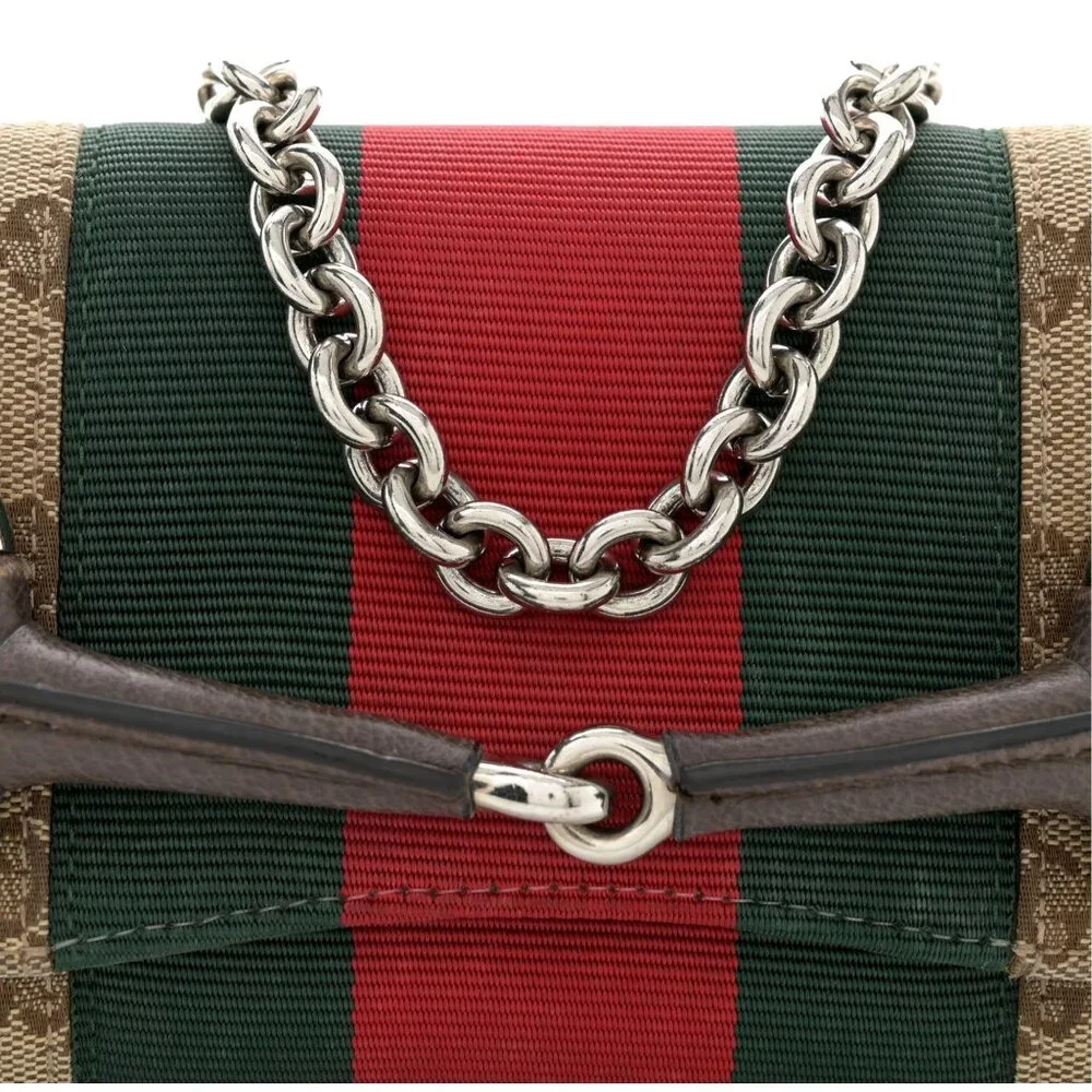 Canvas Web Stripe Small Chain Shoulder Bag - Picture 5 of 5